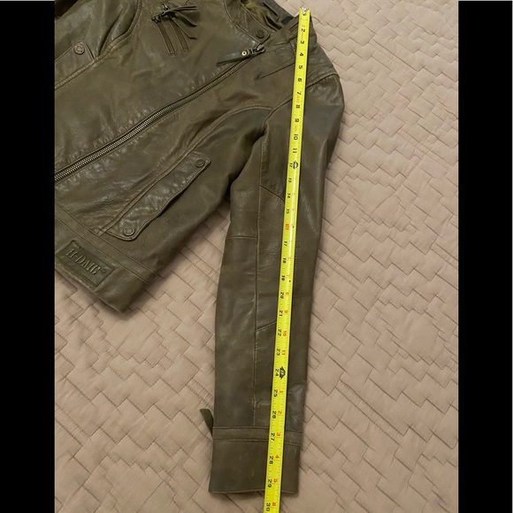 Sage Green Goatskin Leather Harley Davidson Jacket - Picture 12 of 12